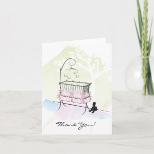 Baby Shower Tack - Rosa Kort