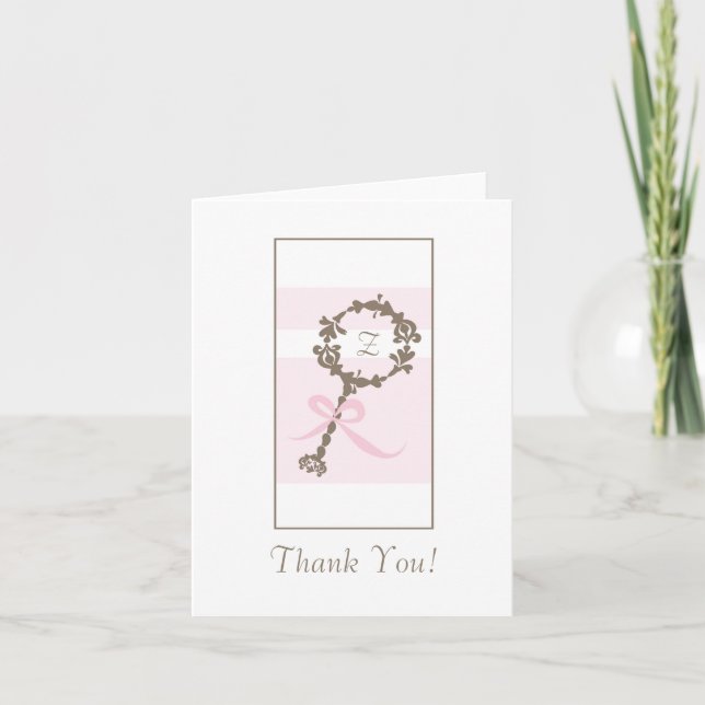 Baby Shower Tack - Rosa Rattle (Framsida)