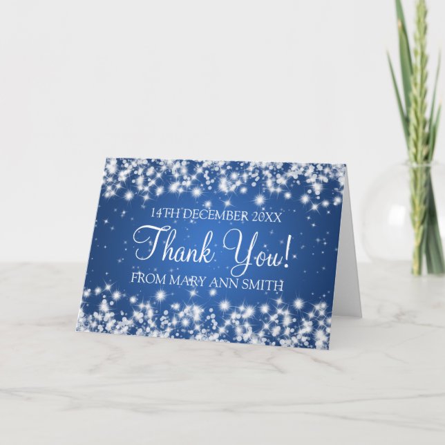 Baby Shower (Tack) - Vinter Gnistra Blue Tack Kort (Framsida)