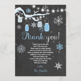 Baby Shower Tack Winter Pojke blue Kort