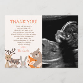 Baby Shower Tack You Card Woodland Kort