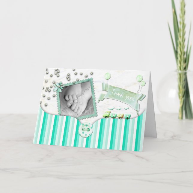 Baby shower tackar dig att card tack kort (Framsida)