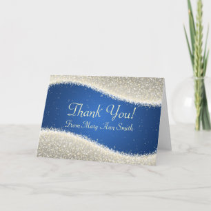 Baby shower tackar dig som bländar Sparklesblått Tack Kort