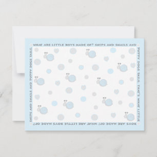 Baby Shower Tacksamhetskort, "Snips and Snails" Tack Kort