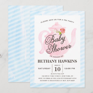 Baby Shower Tea Party Baby Shower Inbjudningar