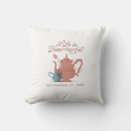 Baby Shower Tea Party Cute Minimalist Boho Neutral Kudde
