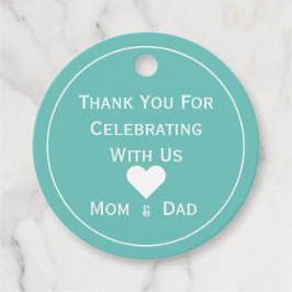 Baby Shower Teal and White Gåvor Etiketter