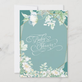 Baby Shower | Teal WildblommBerries Geometric Inbjudningar