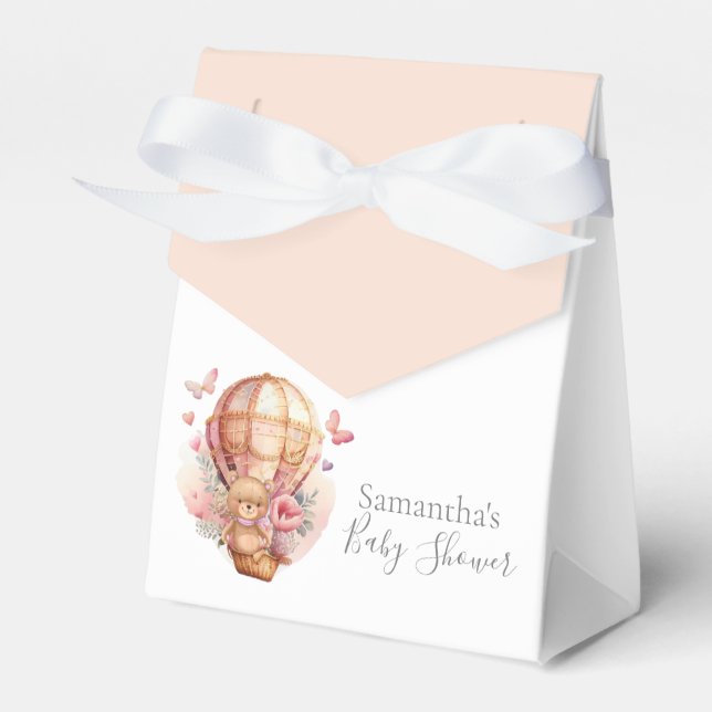 Baby Shower Teddy-Luftballongen Vi väntar snart Presentaskar (Framsidan Sidan)