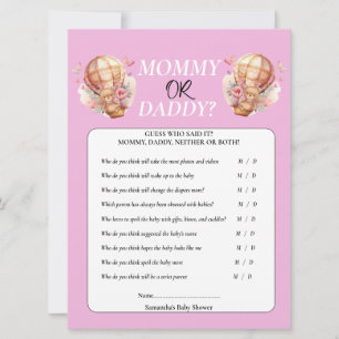 Baby Shower Teddy Mamma eller Pappa Varmt Luftball Inbjudningar