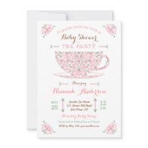 Baby Shower Tekalas - Baby Flicka II Inbjudan