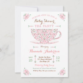 Baby Shower Tekalas - Baby Flicka II Inbjudan