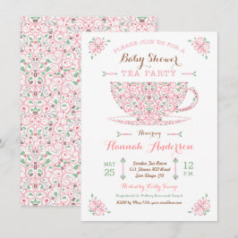Baby Shower Tekalas - Baby Flicka II Inbjudan