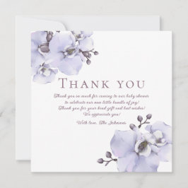 Baby Shower Thank You Card - Floral Appreciation Tack Kort
