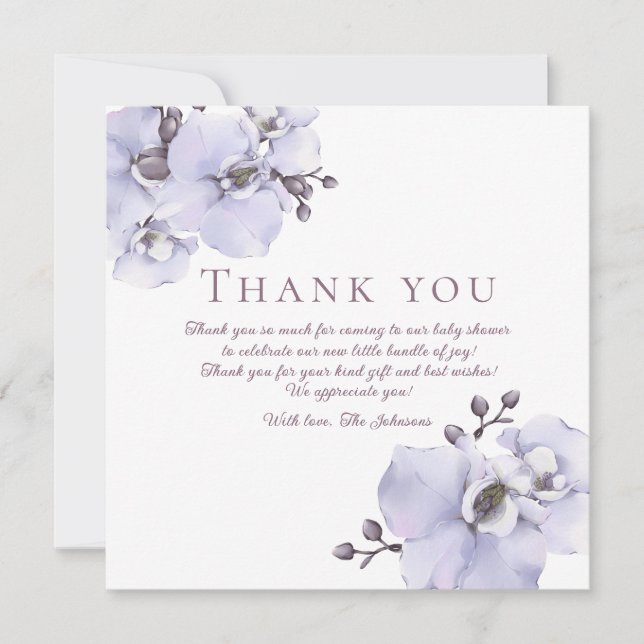 Baby Shower Thank You Card - Floral Appreciation Tack Kort (Framsida)