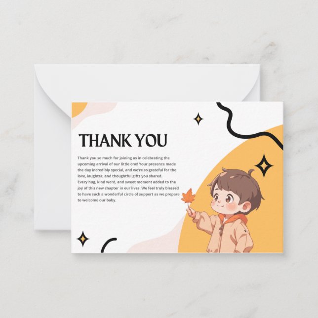 Baby shower Thank you cards Anteckningskort (Framsida)