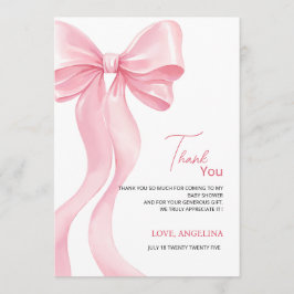 Baby Shower Thank You Cards with adorable bow. Tack Kort