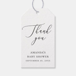 Baby Shower Thank You | Elegant Minimalist Script Presentetikett