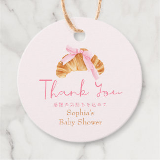 Baby Shower Thank You Favor Coquette Croissant Gåvor Etiketter