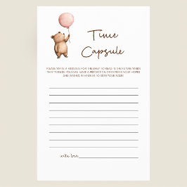 Baby Shower Time Capsule Game Cute Bear Design Flygblad