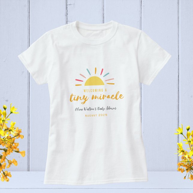 Baby Shower, Tiny Miracle Sunshine personlig T Shirt (Skapare uppladdad)