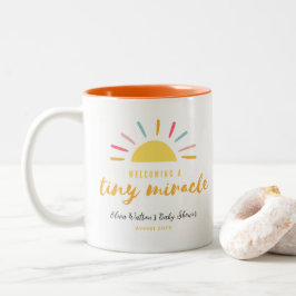Baby Shower, Tiny Miracle Sunshine personlig Två-Tonad Mugg