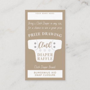 Baby Shower Trasa Diaper Raffle Biljett Taupe Tan Tilläggskort