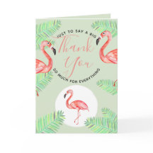 Baby Shower Tropisk Akvarell Flamingo Tack