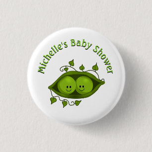 Baby Shower Två Ärter I En Bälg Personlig Knapp