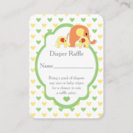  Baby Shower Twins Elephants Diaper Raffle Tilläggskort