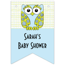Baby Shower Uggla i en Träd/Blue, Svettskanner Vimplar