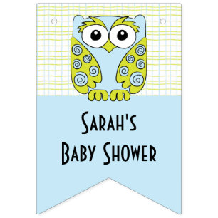 Baby Shower Uggla i en Träd/Blue, Svettskanner Vimplar