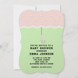 Baby Shower Umbrella Inbjudningar