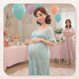 Baby Shower Underlägg Papper Kvadrat