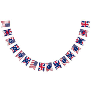 Baby Shower Union Jack & US Flag Vimplar