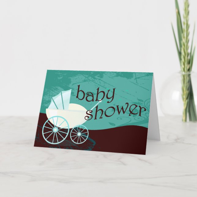 Baby shower: vagn: inbjudan (Framsida)