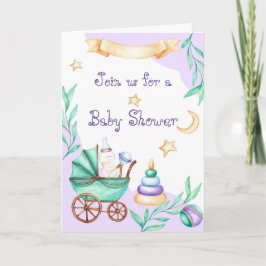 Baby Shower Vagn Inbjudningar 