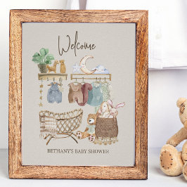 Baby Shower välkomst Boho Nursery tema Poster