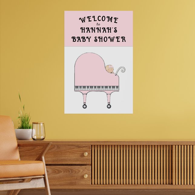 Baby Shower Välkomstskylt Poster (Vardagsrum 2)