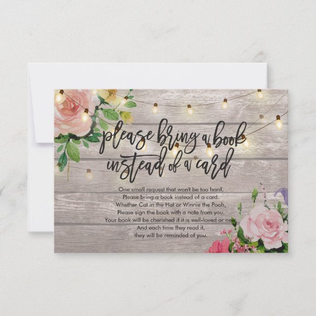 Baby Shower Vänligen ta med en bok istället för et Inbjudningar (Framsida)