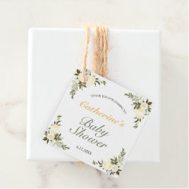 Baby Shower Vår Blommigt Färsk Gult Gåvor Etiketter