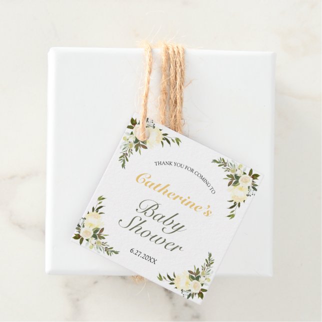 Baby Shower Vår Blommigt   Färsk Gult Gåvor Etiketter (På plats)