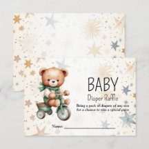 Baby Shower Vattenfärg Teddybjörn Party