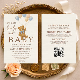 Baby Shower Vi Kan Knappast Vänta Allt-i-ett Inbjudningar