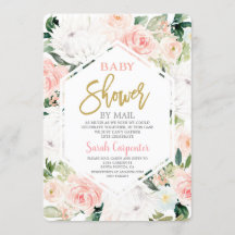 Baby shower via post för tjej