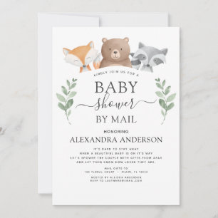 Baby Shower via post skogseukalyptus grönska Inbjudningar