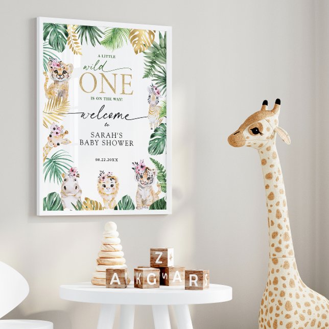 Baby Shower Vild One Jungle Safari Animal Welcome Poster (Skapare uppladdad)