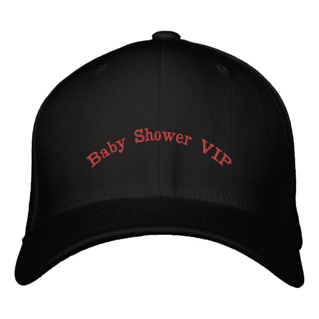 Baby Shower VIP Fram M Initial Bak Svart Flexfit Broderad Keps (Framsida)