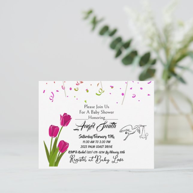 Baby Shower Vykort (Stående Fram)