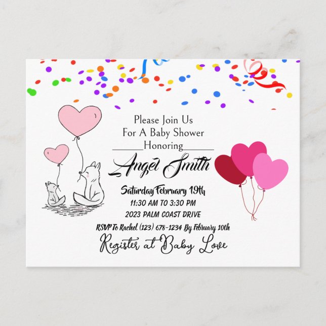 Baby Shower Vykort (Framsida)